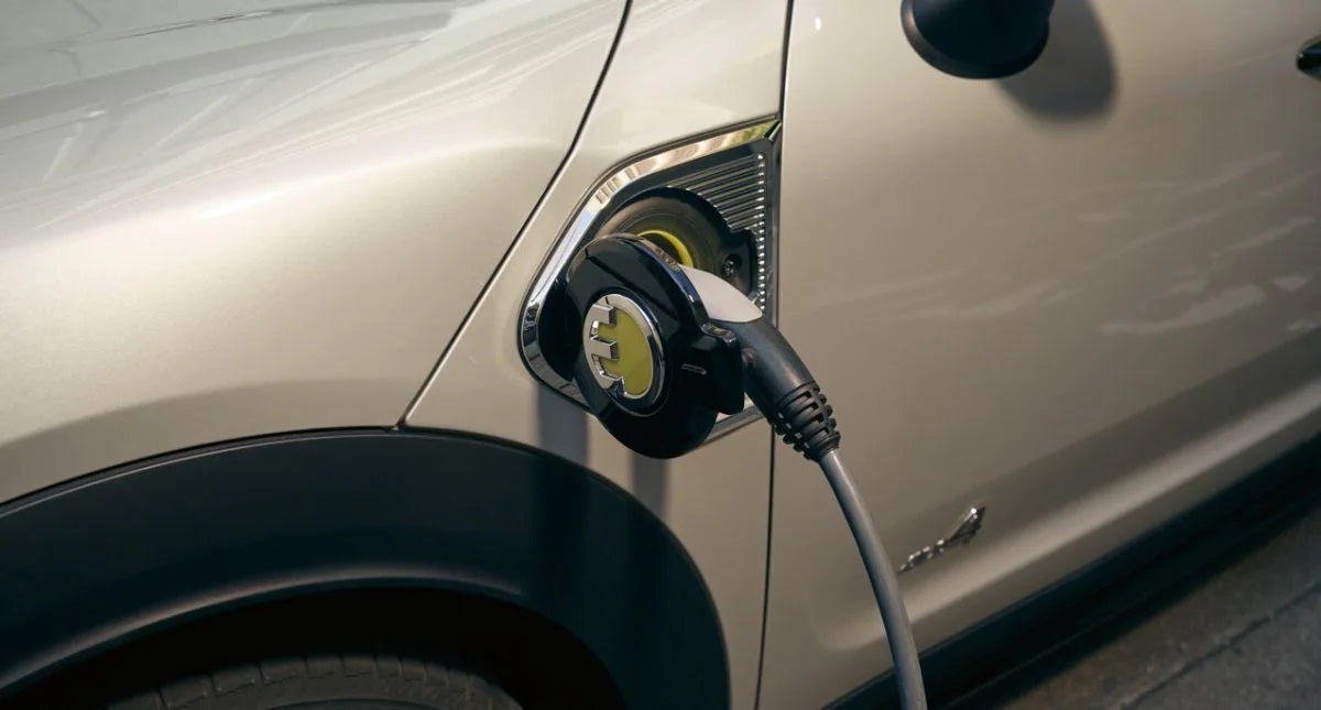 The MINI Cooper SE Countryman PHEV charging. MINI of Peabody in Peabody MA