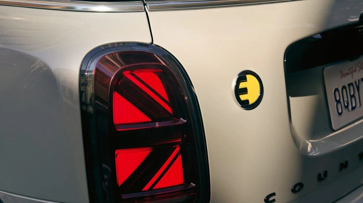 The MINI Cooper SE Countryman PHEV taillight. MINI of Peabody in Peabody MA