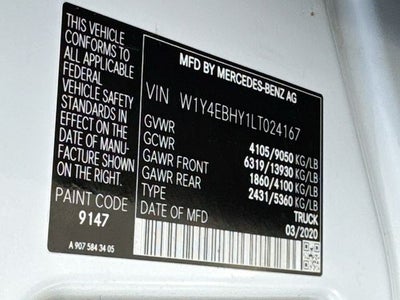 2020 Mercedes-Benz Sprinter 2500 Cargo 144 WB