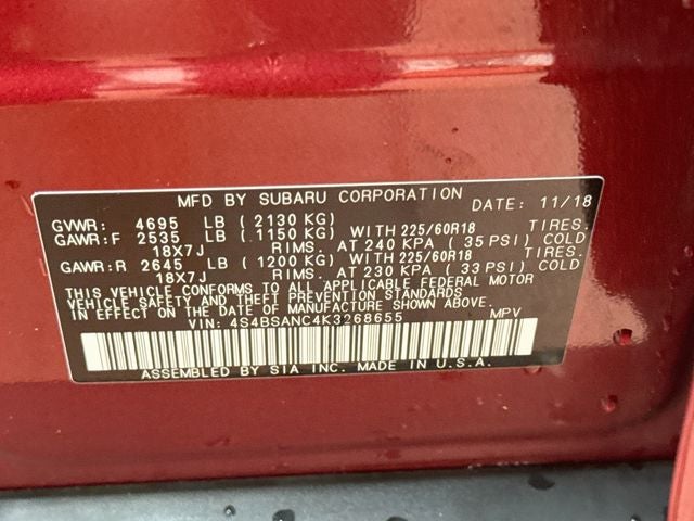 2019 Subaru Outback 2.5i Limited