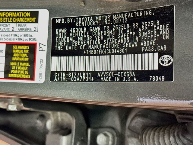 2012 Toyota Camry Hybrid XLE